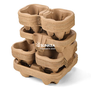 4 Kopjes Wegwerp Koffiebakje/Pulpvezel Drankdrager/Koffiedrager - Product Image 1