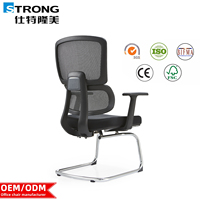 Chaises de bureau de luxe confortables et ergonomiques à dossier mi-haut de haute qualité, grises, sans roulettes, pour visiteurs et salles de conférence