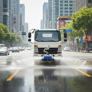 Camion-citerne à <span class=keywords><strong>eau</strong></span> 8 m³ avec arroseur, moteur diesel, transmission 4x2, haute capacité pour le dépoussiérage des routes municipales et l'aménagement paysager - Product Image 4