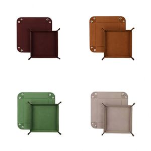 Bandeja Plegable Cuadrada de Cuero PU Personalizada con Logotipo para Almacenamiento de Dados de Juego D&D al por Mayor - Product Image 3