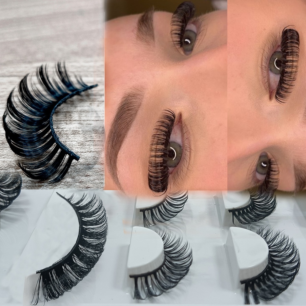 Kanatlı sahte kirpik uzantıları d kıvırmak şerit kirpik özel kabarık rus şerit kirpik 25mm rus şerit lashes