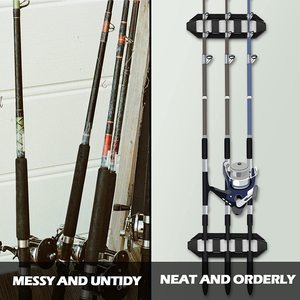 Support mural <span class=keywords><strong>horizontal</strong></span> noir à 3 tiges en PP/EVA pour cannes à pêche, idéal pour <span class=keywords><strong>bateau</strong></span>/navire/yacht/usage domestique - Product Image 4