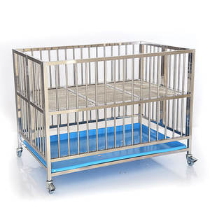 Chenils pliants pour chiens avec boîtier d'affichage pour chiots Cage pour chiens en acier inoxydable avec pièce supérieure pour clinique vétérinaire - Product Image 5