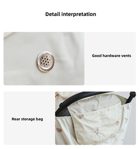 Customized Baby <strong>Stroller</strong> Rain Cover 99% UPF Protection Waterproof Polyester Black/<strong>Beige</strong> Fits 81x43x46cm/31x16x18in <strong>Strollers</strong> - Product Image 5