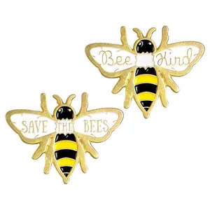 Quality Supplier Stock Gold Plated Save The Bees Bee Kind Lapel Pin