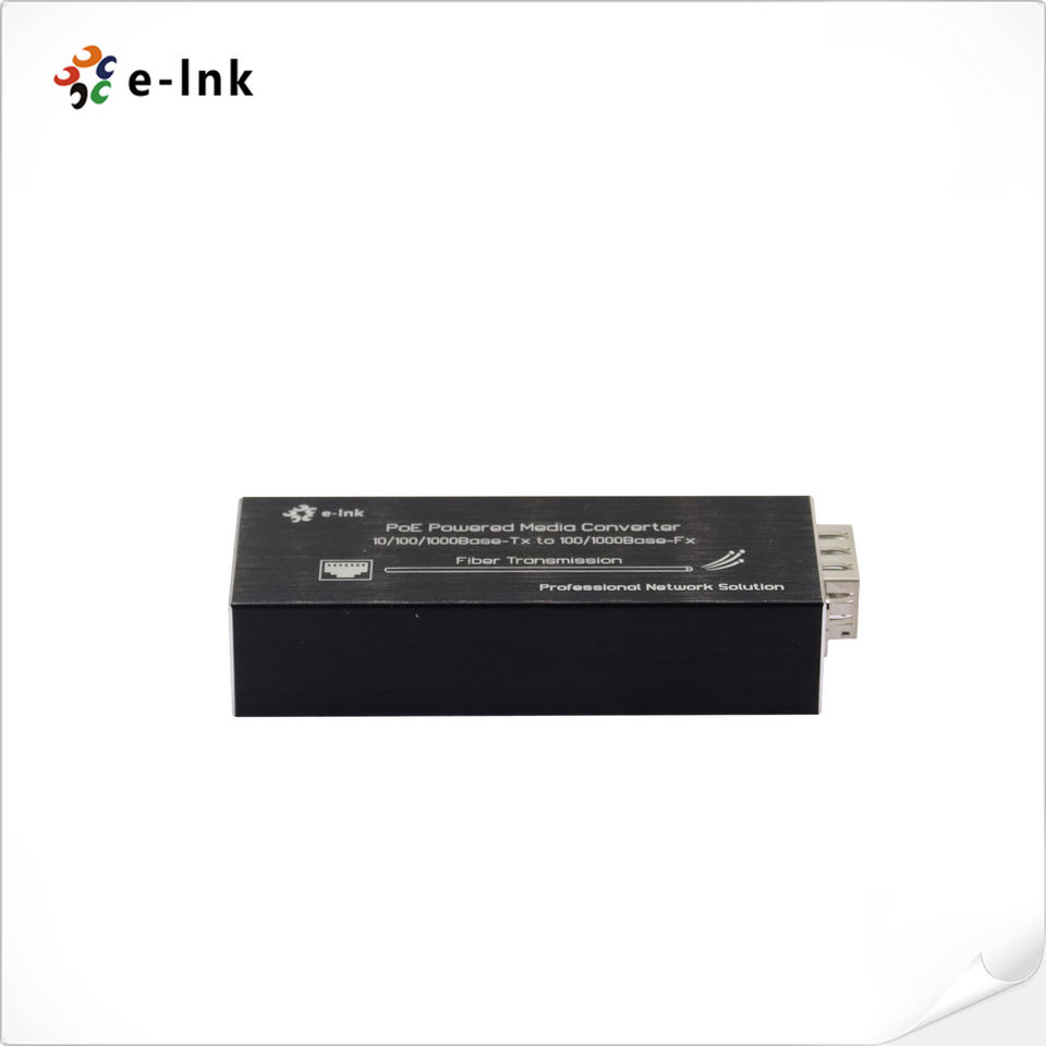 10/100/1000Mbps Ethernet to SFP PoE Fiber Media Converter, DC 5~15V (Type-C) or Powered by IEEE802.3at PoE Injector / PoE Switch