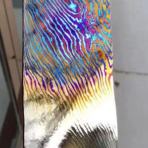 BST-TI su misura Timascus Mokuti titanio EDC aste in lega damasco lamiere in titanio Timascu Damascened per la vendita - Product Image 3
