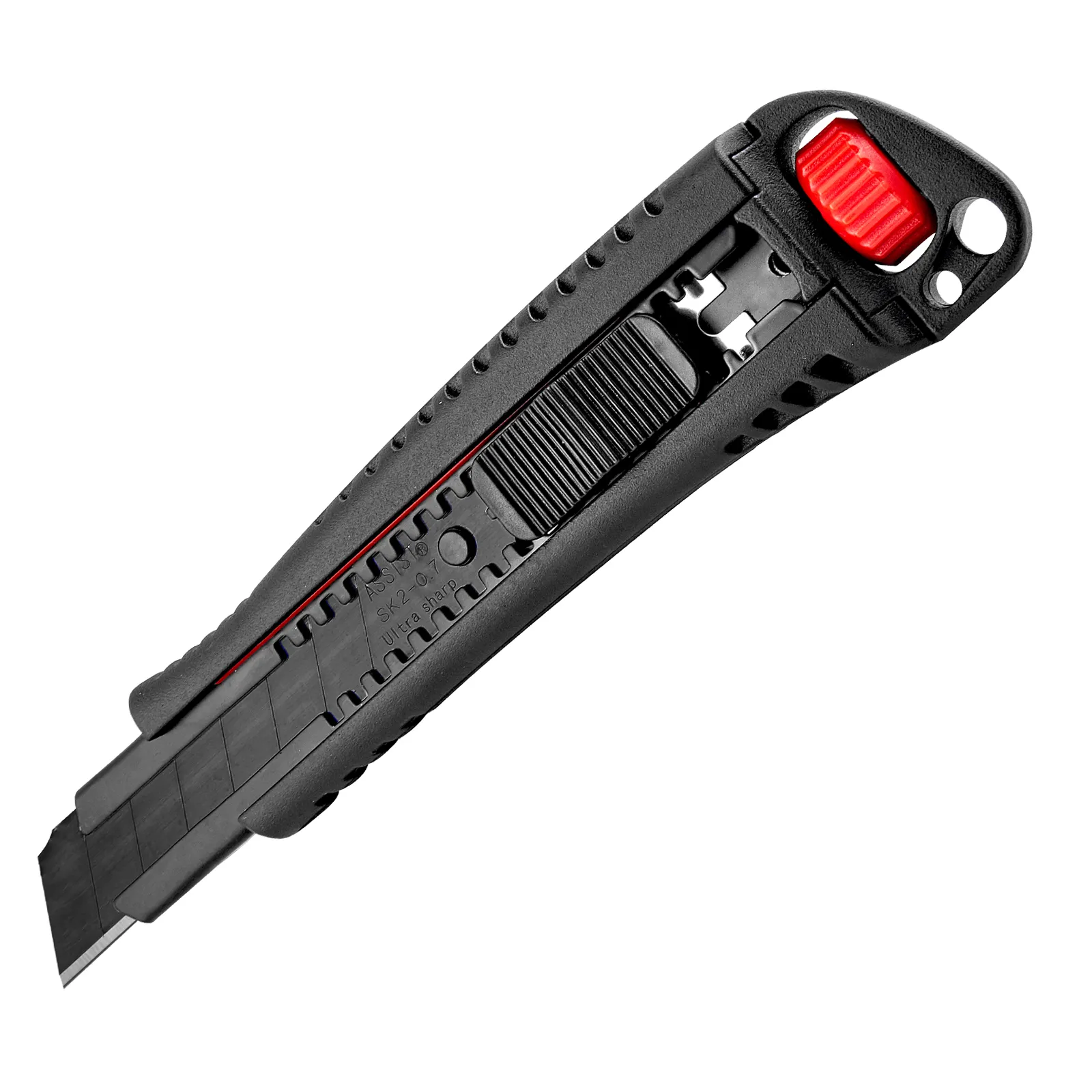 60kgs locking force SK2 blacken blade 18mm box cutter paper cutter knife zinc alloy case box knife