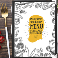 Yimi Yimi-112703 Porte-menu A4 en PU+PVC tendance pour restaurant et café, couverture continue 3 pages