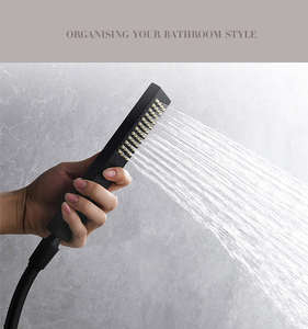 Moderno Grifo Mezclador de Ducha Montado en la Pared de Color Negro con Manguera de Mano, Accesorio Ecológico para Cocina y Baño - Product Image 6
