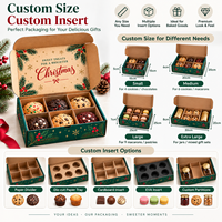Boîte d'expédition de Noël personnalisée en carton ondulé pour emballage alimentaire, biscuits, donuts, pâtisseries, desserts, chocolats avec insert de séparation