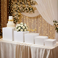 Présentoirs modernes en acrylique blanc recyclable pour desserts, boîtes de présentation en cubes, supports alimentaires pour mariages et fêtes