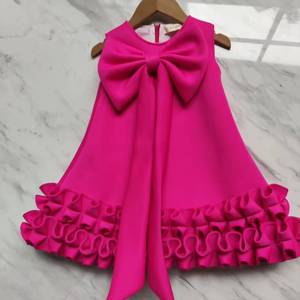 Летнее детское платье для девочек 2025 года с рюшами и бантом, без рукавов, для вечеринок, разные цвета - Product Image 2