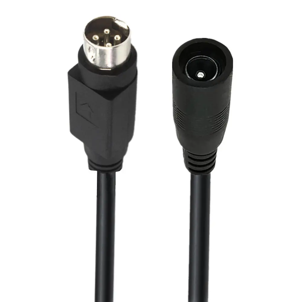 Preço mais baixo DC5.5x2.5/5.5x2.1 fêmea para 3 pinos 4 pinos boca redonda 3 pinos 4 pinos plug cabo adaptador de alimentação para impressora