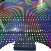 Panneau matriciel magnétique Portable 8x8 DMX 64 pixels IP67 évalué vidéo numérique LED carreaux de piste de danse pour l'éclairage de scène 20W puissance