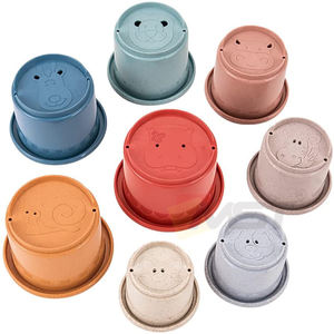 Torre de apilamiento educativa de material de paja de <span class=keywords><strong>trigo</strong></span> para niños, juguete de baño de inteligencia temprana, tazas apilables, 8 Uds. - Product Image 2