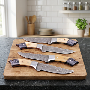 Premium Damascus Steel Chef <b>Knife</b> Set with Wood & Resin Handle Design for Home <b>Kitchen</b> Cooking Food Preparation Chef <b>Knife</b> Sets - Product Image 2
