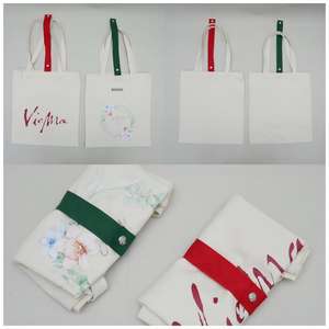 <b>Foldable</b> shopping <b>bag</b> reusable eco-friendly cotton durable recycle storage tote canvas supermarket <b>bag</b> - Product Image 4