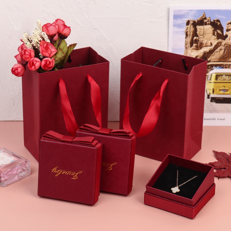 jewelry packaging burgundy color