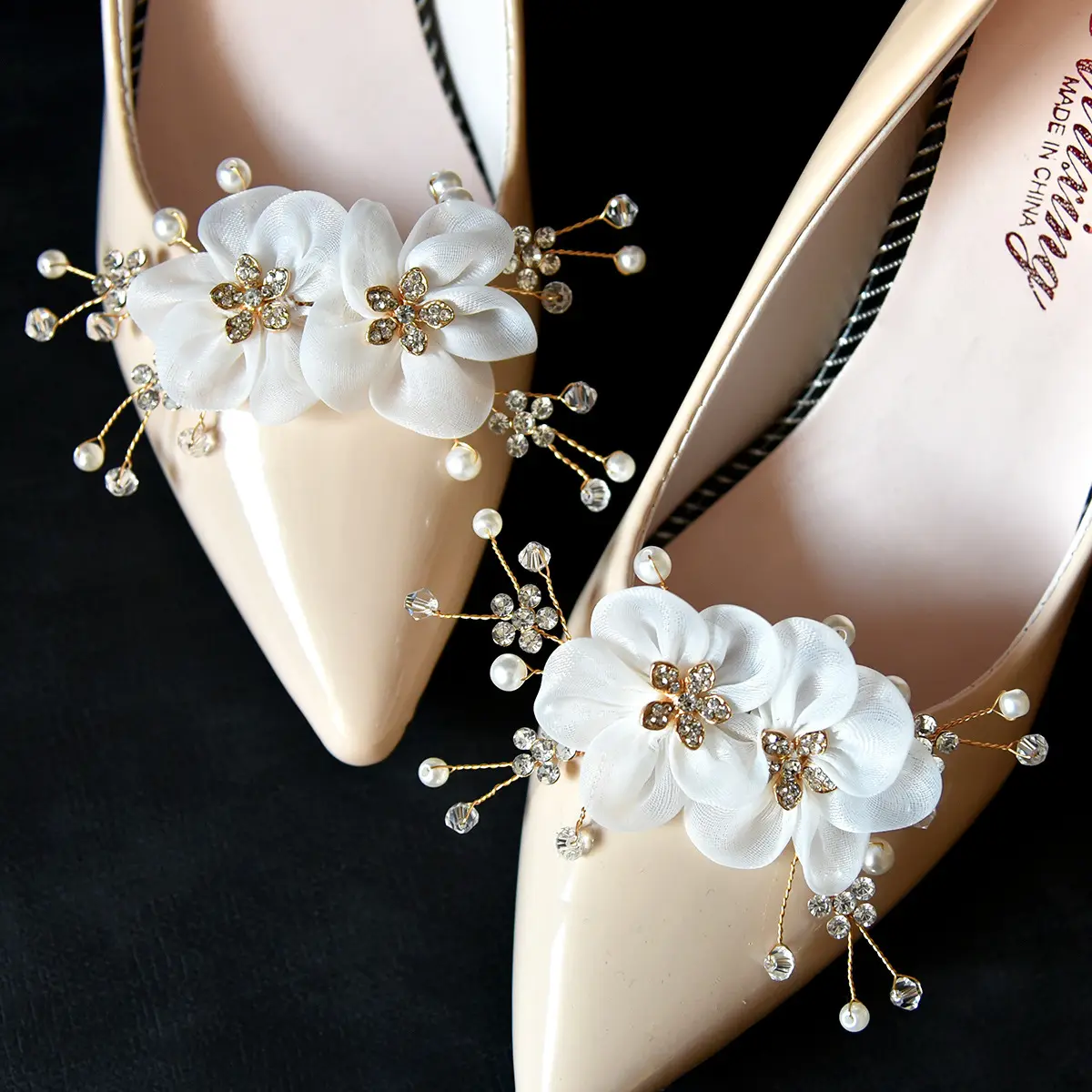 Women'S Shoes Handmade Pearl Decoration Flower Shoe Buckle Diamond Shoe Flower New Style