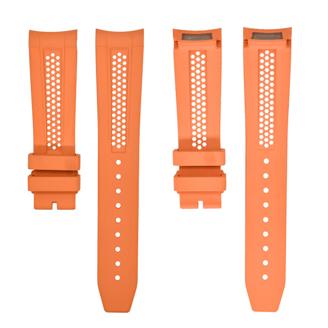 Wholesale Breathable Sport Curved End Rubber Watch Strap 20mm for for X for Moon