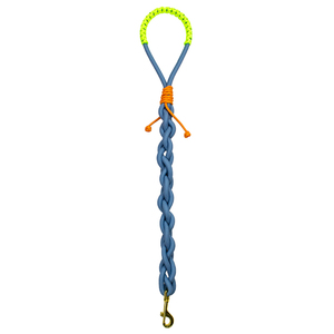 Correa de perro de nylon trenzado color turquesa con mango reflectante, estilo simple y duradero para perros. - Product Image 1