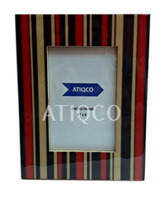 Marco de Fotos de Madera Atiqco con Impresión Digital de Billetes en 2 Colores |   Decoración Antigua y Vintage para Mesa y Pared del Hogar