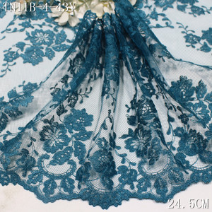 Tulle Brodé 24cm de Largeur <span class=keywords><strong>Noir</strong></span> Rouge Bleu Paon Dentelle Fantaisie en Maille Broderie Florale Garniture en Dentelle Tulle Brodé pour Lingerie - Product Image 4