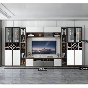 Hot sale light luxury design european style living room 80inch tv cabinet from foshan