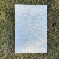 Plaque en acrylique moulée à la main, marbrée blanche nacrée, épaisseur 3 mm, découpe laser, pour créateurs de cadeaux personnalisés