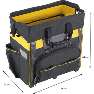 Oem 1680D Polyester Gemakkelijk Carry Rolling Tool Zakken Met Wielen Organizer Tool Opbergtas Gereedschapstas Trolley