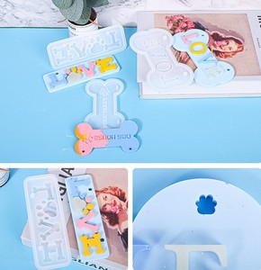 C-0549 DIY सिलिकॉन हड्डी टैग के लिए मोल्ड कुत्ते हड्डी पत्र मोल्ड राल शिल्प - Product Image 2