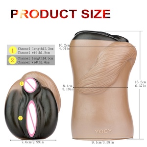 Masturbador Masculino de Doble Canal YOCY, Vagina Artificial de Silicona con Forma de Vagina y Ano de Caballo, Masturbador Masculino de Bolsillo - Product Image 3