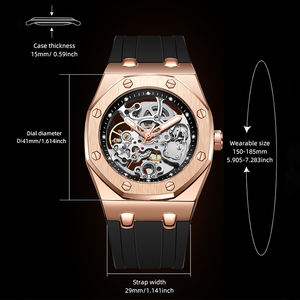 Relojes de Pulsera Mecánicos Automáticos de Lujo Tipo Esqueleto Personalizados para Hombre al por Mayor - Product Image 5