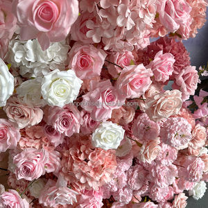 Arche de fleurs roses artificielles de promesse pour la décoration d'hôtel de mariage décoration d'arche d'entrée de fleurs de mariage - Product Image 4