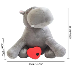 Yaratıcı köpek anksiyete arkadaşı peluş oyuncak hayvan mikrodalga isıtma kalp atışı yavru ayı koyun <span class=keywords><strong>Hippo</strong></span> köpek Pet Heartb oyuncak - Product Image 3