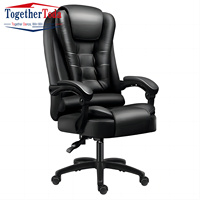 Chaise de bureau de direction moderne en acier inoxydable ergonomique à dossier haut avec massage, roulettes et accoudoirs, chaise de massage électrique