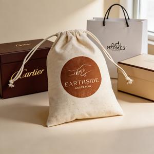 Full Screen Printed <b>White</b> Cotton Dust <b>Bag</b> for Shopping Travel Soild Cotton Fabric Shoe Clothes Packing Pouch - Product Image 4