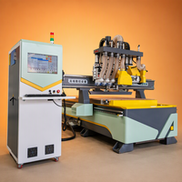 Routeur CNC pour le travail du bois à double lame de 6 kW, haute rigidité, certifié CE, commande PLC, table à vide, machine pour meubles en bois