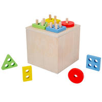 Jouets éducatifs en bois écologiques Montessori pour bébé, ensemble 4-en-1 avec boîte de permanence des objets, tirelire et jeu de récolte de carottes