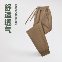 Vente directe usine – Pantalon de survêtement unisexe respirant en coton chinois épais (300g), sept couleurs, simple couche