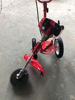Débroussailleuse thermique 52 cm³ 2 temps à pousser sur roues, démarrage par lanceur, lames multiples en option pour désherbage agricole et verger, vente en gros OEM