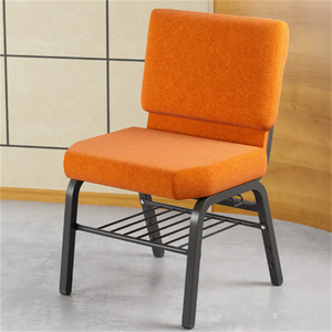 Sedia in tessuto da chiesa con struttura in ferro per scuola e casa ufficio impilabile e imbottita in metallo - Product Image 6