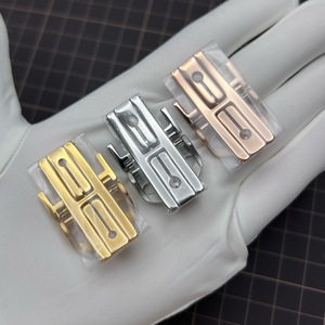 <span class=keywords><strong>Boucle</strong></span> déployante papillon de luxe en acier inoxydable poli miroir 18 mm <span class=keywords><strong>or</strong></span> rose et argent pour bracelets de montre - Product Image 2