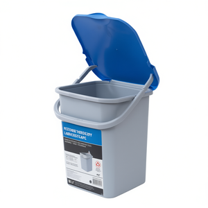 Recycling <b>Bin</b> 18 Lt Blue <b>With</b> <b>Lid</b> For Kitchen Waste - Product Image 3