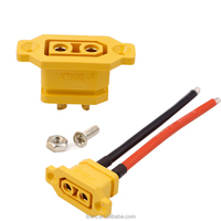 Adaptador Amass XT90E-F al por mayor, conector de puerto de carga de batería de litio de asiento fijo, bloques de terminales amarillos montables, 30A