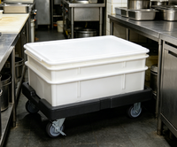 Boîte de levage de pâte en plastique professionnelle avec chariot, bac de stockage empilable pour pâte à pizza pour boulangerie et restaurant