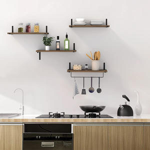 Decoración para el hogar, sala de estar, estante colgante montado en la pared, estantes de pared flotantes de madera - Product Image 4