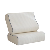 Oreiller en mousse à mémoire de forme personnalisable avec housse en bambou, anti-bactérien, anti-acariens, en forme de vague, pour soulager les douleurs cervicales et favoriser le sommeil