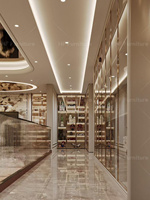 Conception d'intérieur de salon duplex de luxe moderne, service de rendu 3D professionnel, mobilier de villa haut de gamme personnalisé